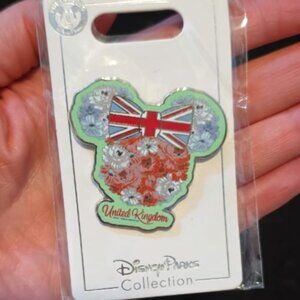 Disney Parks Epcot United Kingdom UK Minnie Mouse Floral Icon Pin NEW A6S6B4B1